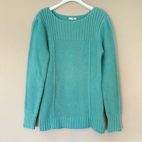 Old Navy Sweaters - Vintage Old Navy Women’s XL Blue Green Chunky Knit Long Sweater Y2K Ribbed